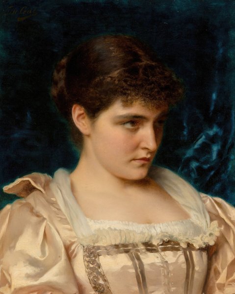 A demure beauty by Tito Conti - Hand-Painted Oil Painting Reproduction
