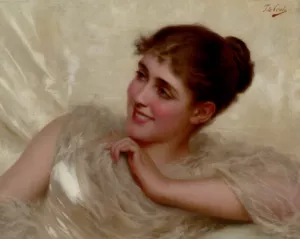 A Pair Of Florentine Beauties by Tito Conti Oil Painting