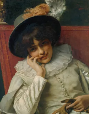 A Pleasant Reflection by Tito Conti Oil Painting