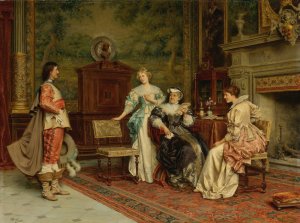 The Introduction by Tito Conti Oil Painting