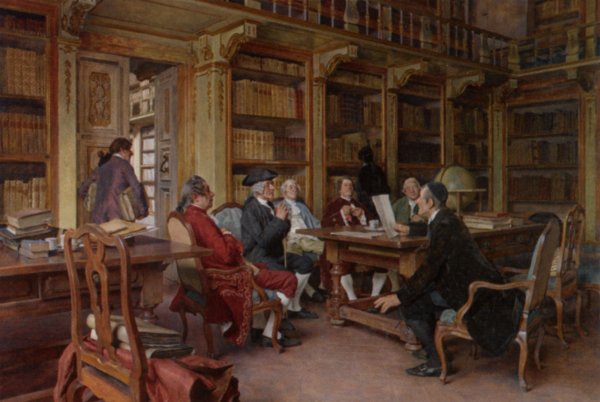 The Bibliophiles by Tito Lessi - Hand-Painted Oil Painting Reproduction