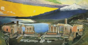 Ruins of the Greek Theatre at Taormina by Tivadar Csontvary Kosztka Oil Painting