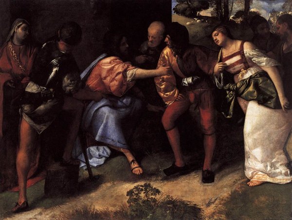Main Product Photo of Christ and the Adulteress Painting by Tiziano Vecellio
