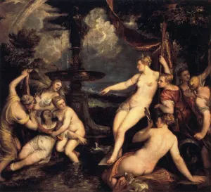 Diana and Callisto Oil painting by Tiziano Vecellio