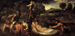 Jupiter and Antiope Pardo Venus Oil painting by Tiziano Vecellio