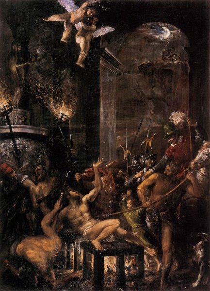 Main Product Photo of Martyrdom of St Lawrence Painting by Tiziano Vecellio