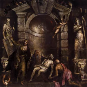 Pieta painting by Tiziano Vecellio
