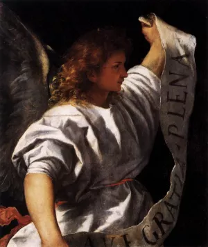 Polyptych of the Resurrection: Archangel Gabriel painting by Tiziano Vecellio