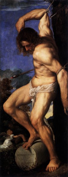 Polyptych of the Resurrection: St Sebastian by Tiziano Vecellio Oil Painting