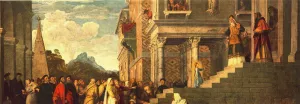 Presentation of the Virgin at the Temple Oil painting by Tiziano Vecellio