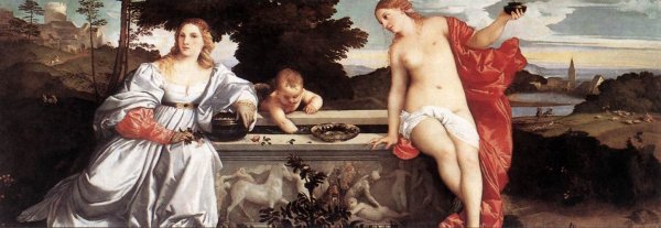 Main Product Photo of Sacred and Profane Love Painting by Tiziano Vecellio