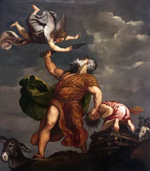 Sacrifice of Isaac by Tiziano Vecellio Oil Painting