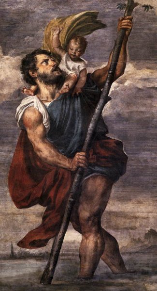 Main Product Photo of St Christopher Painting by Tiziano Vecellio