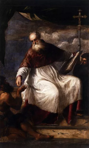 St John the Almsgiver by Tiziano Vecellio Oil Painting