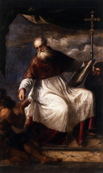 Main Product Photo of St John the Almsgiver Painting by Tiziano Vecellio