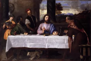 Supper at Emmaus by Tiziano Vecellio - Oil Painting Reproduction
