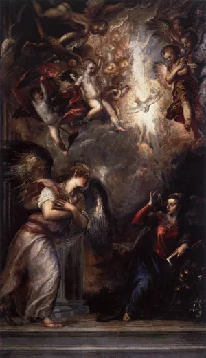 The Annunciation by Tiziano Vecellio Oil Painting