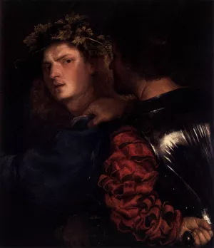 The Bravo painting by Tiziano Vecellio