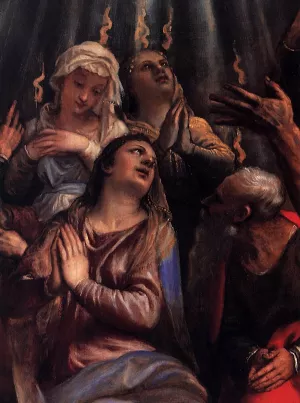 The Descent of the Holy Ghost Detail by Tiziano Vecellio Oil Painting