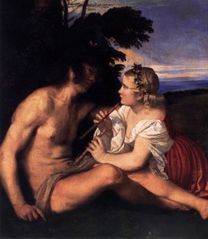 The Three Ages of Man Detail Oil painting by Tiziano Vecellio