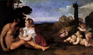 The Three Ages of Man by Tiziano Vecellio Oil Painting