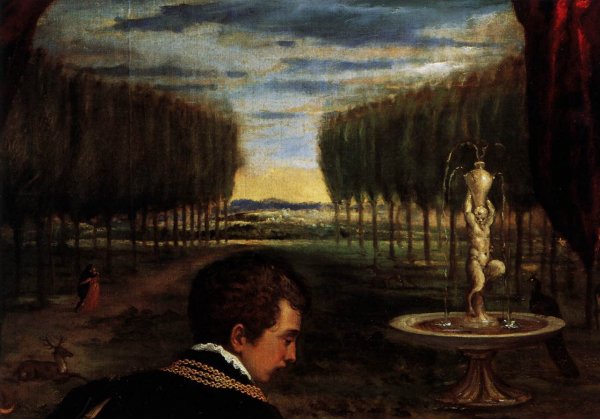 Main Product Photo of Venus with Organist and Cupid Detail Painting by Tiziano Vecellio