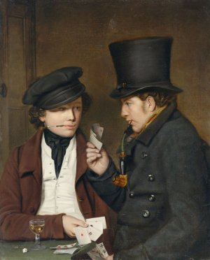 Kartenspieler by Tjeert Eernstman Oil Painting