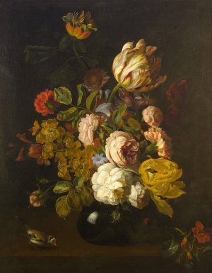 Still-Life with Flowers by Tobias Stranover Oil Painting