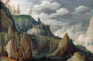 Mountainous Landscape by Tobias Verhaecht Oil Painting