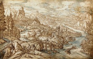 River Landscape by Tobias Verhaecht Oil Painting