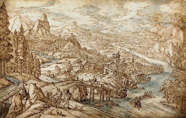 Main Product Photo of River Landscape Painting by Tobias Verhaecht