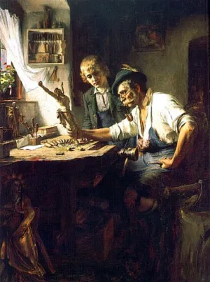 Woodcarver of Obermmergau by Toby Edward Rosenthal - Oil Painting Reproduction