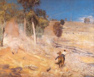 A break away! by Tom Roberts Oil Painting