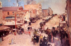 Bourke Street, Allegro Con Brio by Tom Roberts - Oil Painting Reproduction