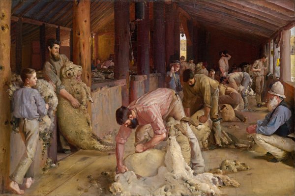 Shearing the rams by Tom Roberts - Hand-Painted Oil Painting Reproduction
