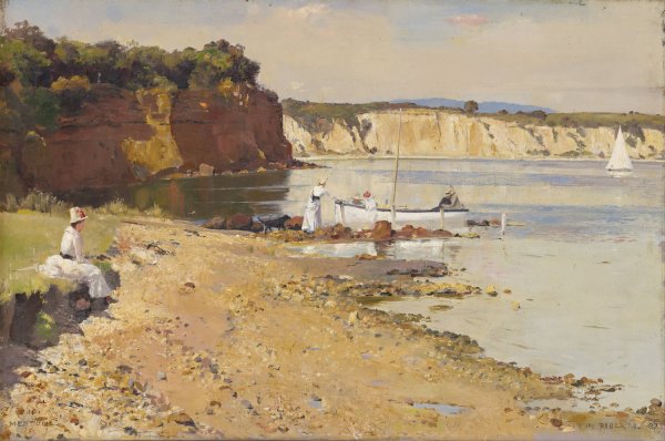 Main Product Photo of Slumbering sea, Mentone Painting by Tom Roberts