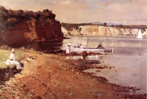 Slumbering Sea, Mentone by Tom Roberts Oil Painting