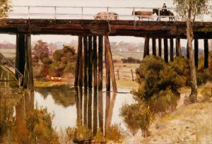 Winter morning after rain, Gardiner's Creek by Tom Roberts Oil Painting