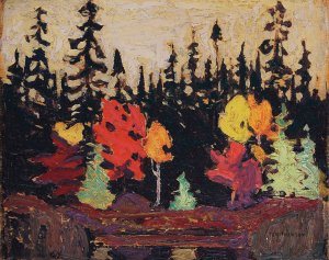 Black Spruce and Maple by Tom Thomson Oil Painting