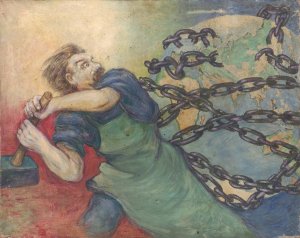 Study for the Poster the Great October Socialist Revolution by Tomas Andraskovic Oil Painting