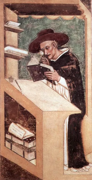 Cardinal Nicholas of Rouen by Tommaso Da Modena - Oil Painting Reproduction