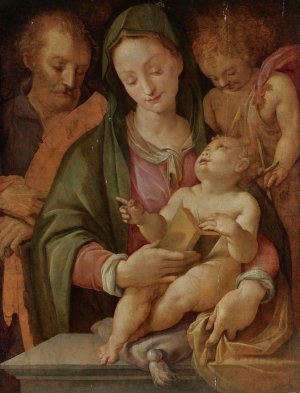 Holy Family With The Infant John The baptist by Tommaso D'Antonio Manzuoli Oil Painting