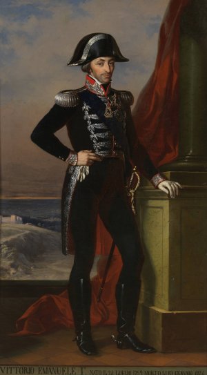 Portrait of Vittorio Emanuele I by Tommaso Lorenzone Oil Painting
