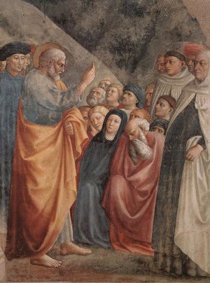 St Peter Preaching Oil painting by Tommaso Masolino