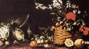 Still-Life with Vegetable, Fruit, and Flowers by Tommaso Salini - Oil Painting Reproduction