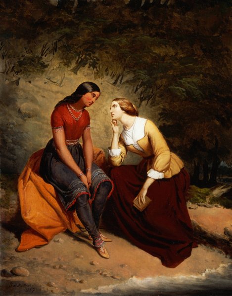 Main Product Photo of The Meeting of Hetty and Hist  Painting by Tompkins Harrison Matteson