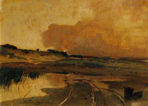 Abend im Moor by Toni Von Stadler Oil Painting