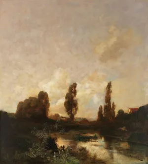 Mooslandschaft mit GehOften Oil painting by Toni Von Stadler