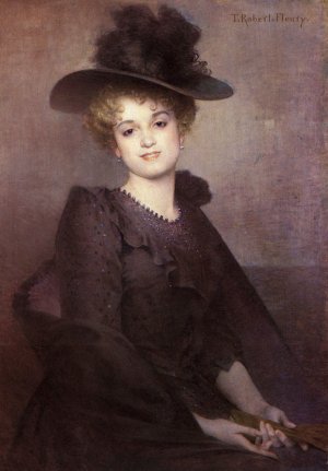 Portrait of a Seated Woman by Tony Robert-Fleury Oil Painting