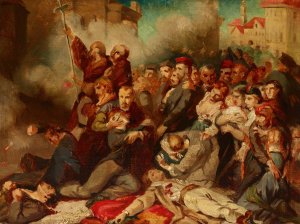 Warsaw on 8 April 1861 by Tony Robert-Fleury Oil Painting